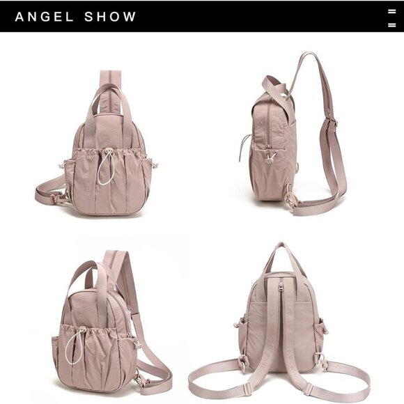 Women's Small Crossbody Bag Taslan Lightweight Convertible Mini Backpack - Picture 5 of 6